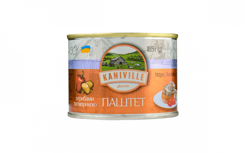 Паштет м’ясний Kaniville з грибами та паприкою 185 г