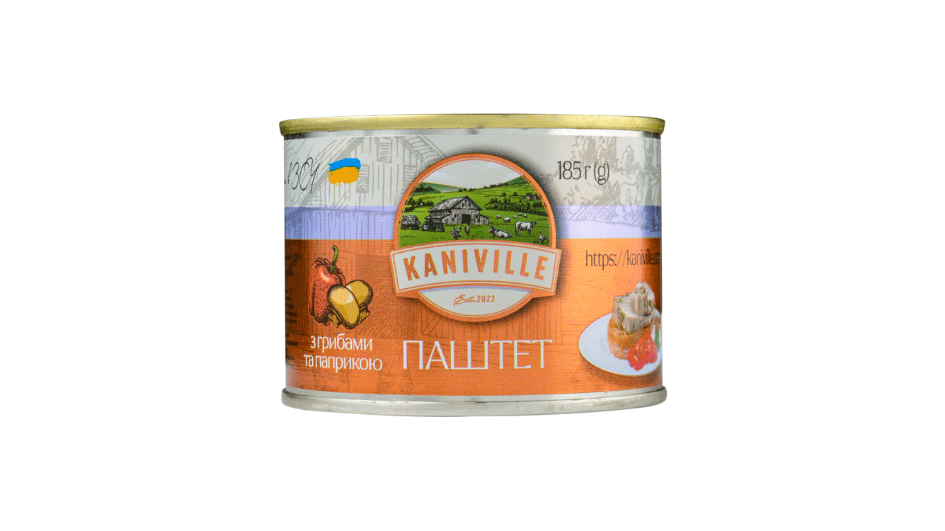 Паштет м’ясний Kaniville з грибами та паприкою 185 г