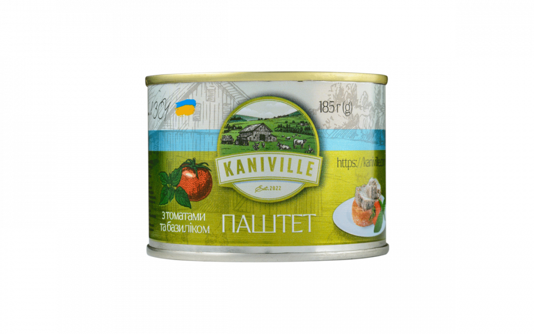 Паштет м’ясний Kaniville з томатами та базиліком 185 г