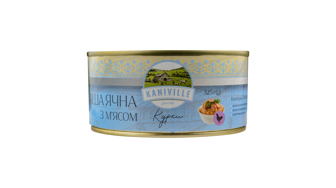 Каша ячна з курятиною 325 г - ТМ Kaniville